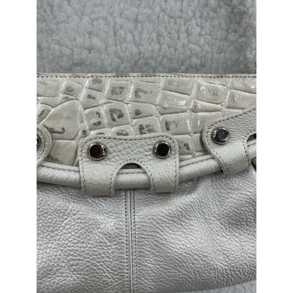 Pietro Alessandro Womens Shoulder Bag White Crocodile Skin Detachable Strap S - Picture 4 of 10